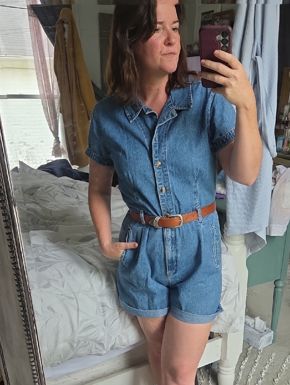 Vintage Gloria Vanderbuilt Denim Romper